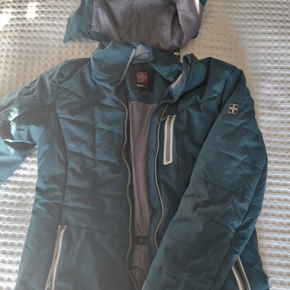 Girls Swiss Alps Green Jacket with Drawstring Detail